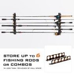 KastKing Wall-Mounted Fishing Rod Holder for 6 Rods