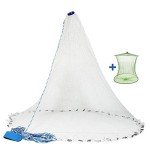 Yeahmart 4Ft Saltwater Fishing Cast Net with Zinc Weights