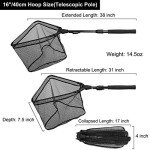 PLUSINNO Foldable Fishing Landing Net with Telescopic Handle