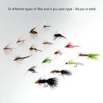BASSDASH 64-Piece Fly Fishing Assorted Flies Kit