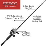 Zebco 33 Spincast Reel and Telescopic Rod Combo