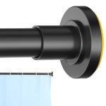Adjustable Black Shower Curtain Rod for Fishing Spaces