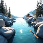 LCE Ice Fishing Rod Pen Pole Combo 75cm
