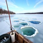 LCE Ice Fishing Rod Pen Pole Combo 75cm