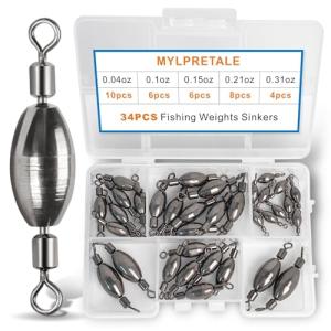 34-Piece Fishing Weights and Swivel Kit