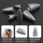 50pcs Bullet Fishing Sinkers for Bass Fishing