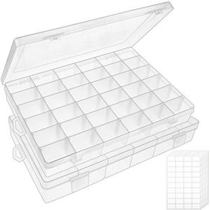 OUTUXED 2 Pack Clear Plastic Tackle Box