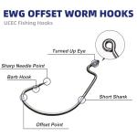 UCEC EWG Offset Worm Hooks - 100pcs Variety