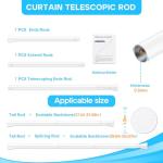 White Tension Curtain Rod for Windows 28 to 48 inch Adjustable Expandable Pressure Spring Curtain Rod No Drilling Curtain Rod for Bedroom Doorway Closet Door