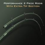 KastKing Spartacus II Twin Tip Fishing Rods, Cast - 7'10" - H Power - Ex-Fast