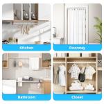 AIZESI 2PCS White Tension Rod 16.5 to 28 Inch, Adjustable Spring Curtain Rod No Drilling, Spring Tension Rods for Window DIY Projects Cupboard Wardrobe Small Curtain Rods Short Tension Rod