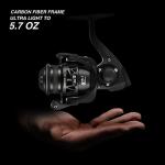 Piscifun Carbon X Spinning Reels, Light to 5.7oz, 5.2:1 Low Speed Gear Ratio, Carbon Frame and Rotor, 10+1 Shielded BB, Smooth Powerful Freshwater Spinning Fishing Reel, 1000 Series