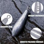 Drop Shot Fishing Weights Sinkers Teardrop Weights Bass Fishing Sinkers for Freshwater Saltwater Fishing Gear 1oz to 8oz