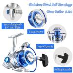 Fishing Pole Combo, 6.9ft 2Pcs Telescopic Rods Set, Collapsible Carbon Fiber Fishing Rods, 2PCS Spinning Reel Set with Carrier Bag Freshwater Fishing Rod and Reel Combos Kits(Blue and Purple)