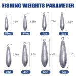 Drop Shot Fishing Weights Sinkers Teardrop Weights Bass Fishing Sinkers for Freshwater Saltwater Fishing Gear 1oz to 8oz