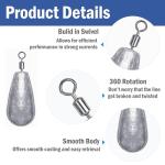 Fishing Weights Sinkers Kit 25pcs Bass Casting Weights Drop Shot Weights with Swivel for Freshwater Saltwater Catfish Weights