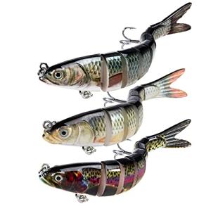 Rose Kuli Fishing Lures for Bass Trout Topwater Multi Jointed Swimbaits Slow Sinking Bionic Swimming Lures Bass Freshwater Saltwater Bass Lifelike Fishing Lures Kit