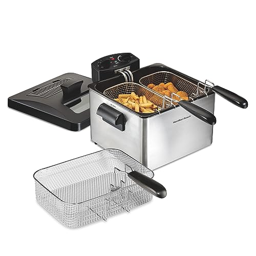 Hamilton Beach Double Deep Fryer - Silver