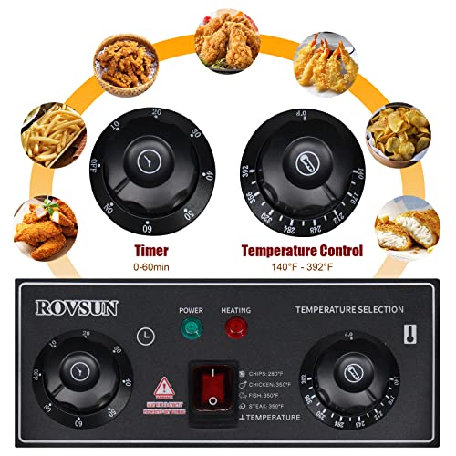 ROVSUN 11.4QT Electric Deep Fryer with Timer