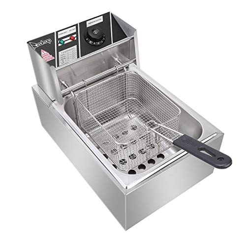 Stainless Steel Countertop Electric Deep Fryer 6.3QT