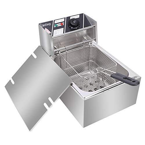 Stainless Steel Countertop Electric Deep Fryer 6.3QT