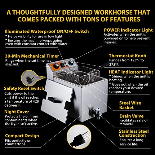 Festa 14 Qt. Electric Countertop Deep Fryer