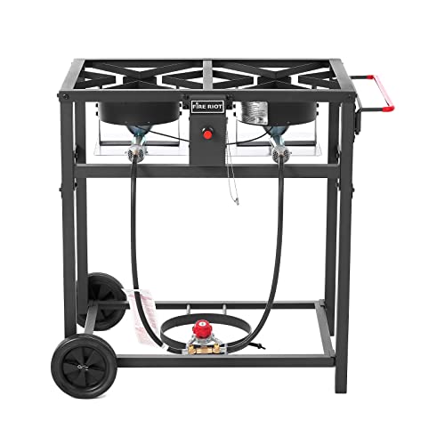 Double Burner Outdoor Fryer with Aluminum Pots