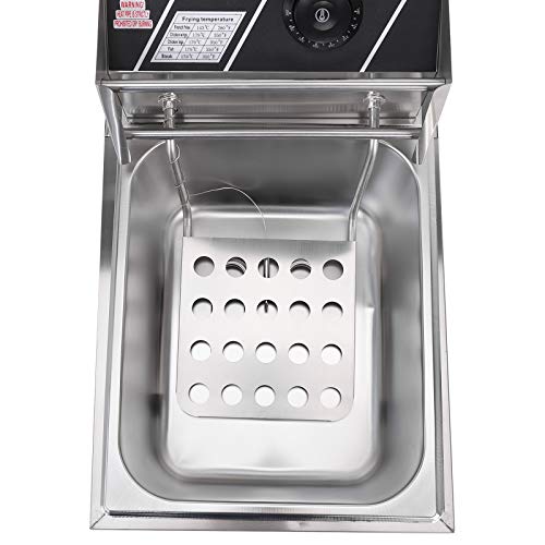 Stainless Steel Countertop Electric Deep Fryer 6.3QT