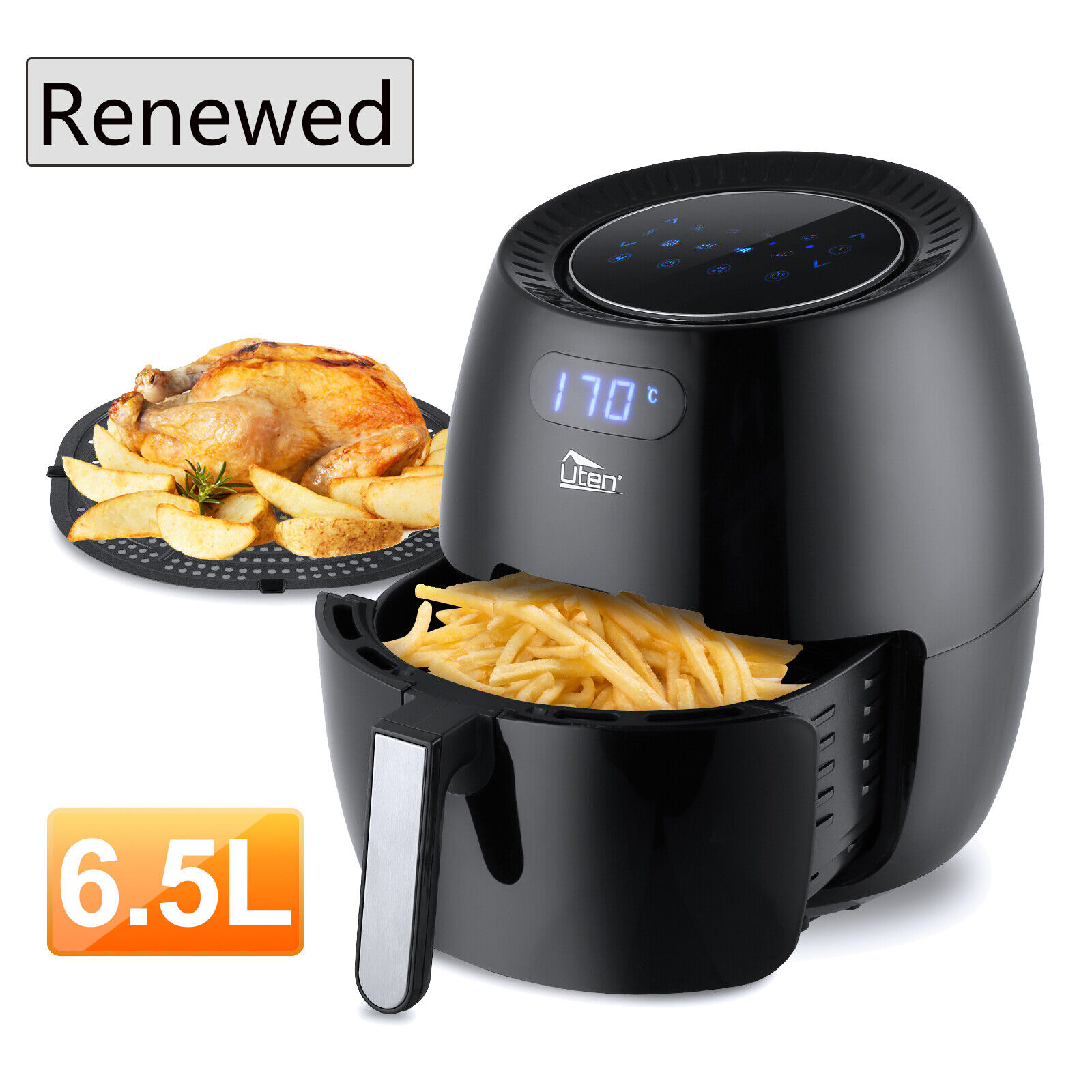 UTEN 6.9QT Oil-Free Air Fryer with Timer