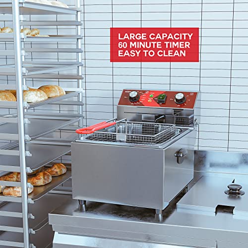 10L Electric Deep Fryer with Timer and Basket