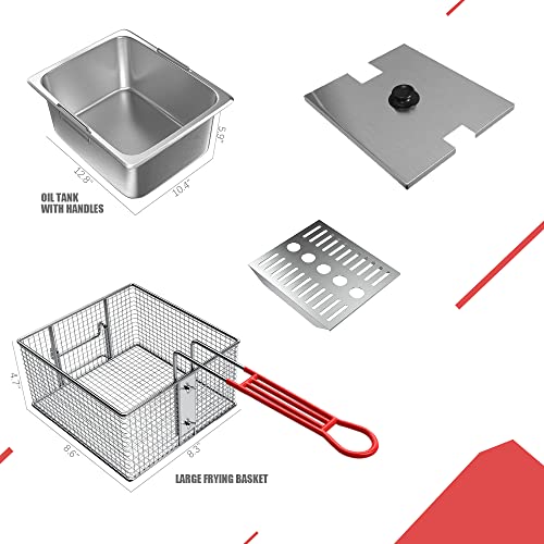 10L Electric Deep Fryer with Timer and Basket