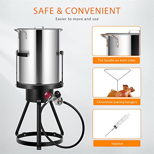 VIVOHOME 30 Qt Turkey Fryer with Propane Burner