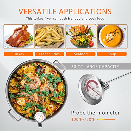 VIVOHOME 30 Qt Turkey Fryer with Propane Burner
