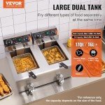 VEVOR 12L Commercial Electric Deep Fryer 6000W
