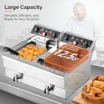ROVSUN Dual Tank Electric Deep Fryer 24.9QT