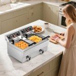 ROVSUN Dual Tank Electric Deep Fryer 24.9QT