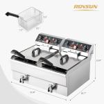 ROVSUN Dual Tank Electric Deep Fryer 24.9QT