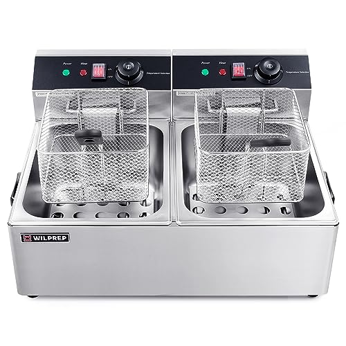 WILPREP 20 lb Electric Deep Fryer with Dual Tanks