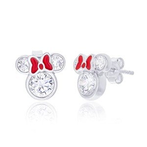 Disney Minnie Mouse Sterling Silver Bow Stud Earrings