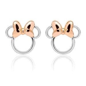 Minnie Mouse Sterling Silver Silhouette Stud Earrings