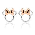 Minnie Mouse Sterling Silver Silhouette Stud Earrings