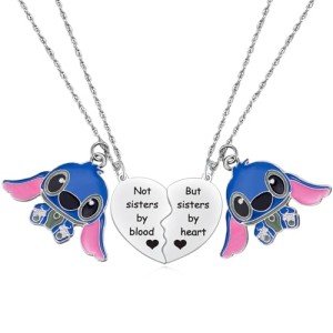 Best Friend Stitch Heart Necklace Set of 2