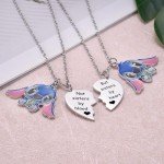 Best Friend Stitch Heart Necklace Set of 2