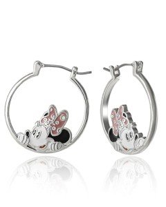 Minnie Mouse Hoop Earrings with Crystal Accent
