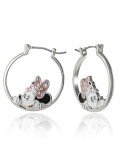 Minnie Mouse Hoop Earrings with Crystal Accent