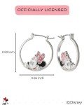 Minnie Mouse Hoop Earrings with Crystal Accent