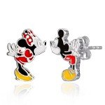 Mickey & Minnie Kiss Sterling Silver Stud Earrings