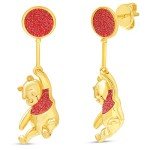 Winnie the Pooh Women's Flash Plated Drop Earrings