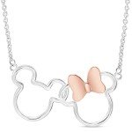 Mickey and Minnie Interlocking Pendant Necklace