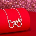 Mickey and Minnie Interlocking Pendant Necklace